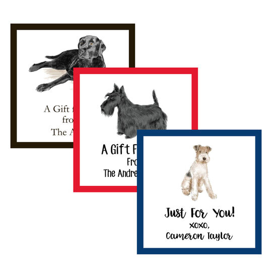 Pick Your Dog Square Gift Stickers